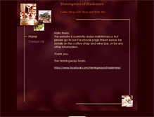 Tablet Screenshot of hemingwayscoffeeshop.co.uk